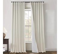 PANELSBURG Blackout Curtains for Living Room 2 Panels Set,Farmhouse Room Darkening Thermal Liner Back Tab Pleated Boho Window Curtain Drapes,Total 100 in Wide,102 Inches Long,Cream Ivory