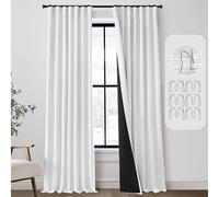 PANELSBURG Elegant Black Out Curtains - 96 Inch Long, 8FT, Thermal Insulated, Noise Reduction, Darkening Drape for Living Room