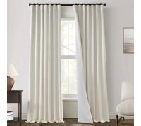 PANELSBURG Extra Long Floor to Ceiling French Country Curtains by Size 108 Inches Long 2 Panels Cream Neutral Girls Privacy Curtains for Bedroom Pleated Curtain with Hooks