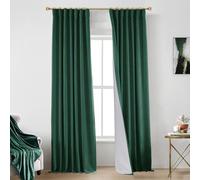PANELSBURG Green Winter Insulating Drapes for Living Room Bedroom Christmas Farmhouse Blackout Curtains 96 Inches Long Moody Curtains Noise Reducing Curtains 96 Inch