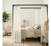 PANELSBURG Light Filtering Ivory Boho Sheer Curtains for Living Room 78 Inch Long 2 Panels Set Back Tab/Rod Pocket,Semi Sheer Living Room Curtain Panels 78 Inch Length Long Natural Linen Curtains