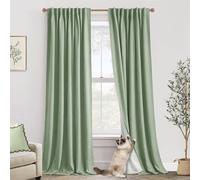 PANELSBURG Nursery Blackout Curtains for Baby Girl Boy,Boho Cottagecore Cottage Core Natural Curtains for Bedroom 96 Inches Long,Sage/Pale Grey Green