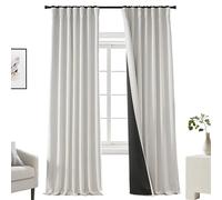PANELSBURG Off White Blackout Curtains 90 Inches Long for Bedroom - Thermal Drapes, Room Darkening, Farmhouse Style, Greyish Off White