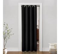 PANELSBURG Room Divider Curtains for Door Doorways,Heat Blocking Privacy Room Separators Divider Wall,Noise Reducing Soundproof Curtains,80 Inch Length Fits 24/36 Doors,Black
