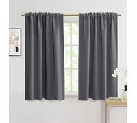 PANELSBURG Short Blackout Curtains for Bedroom Windows,2 Panel Sets 48 Length Thermal Insulated Waterproof Curtains for Bathroom Bay Window,48 Inches Long,Dark Grey/Gray