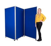 "Panelwarehouse Mobile Jumbo Portable Folding Aluminium Frame Display Board Stand - Blue, 3 Panel"