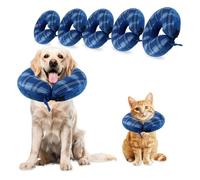 panemy Inflatable Protective Collar for Dogs and Cats, Inflatable Dog Collar with Adjustable Velcro, Personalized Dog Collar, Suitable for Surgery or Wound Recovery (Blue-B, XL)