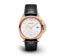 Panerai Luminor Due Goldtech Men's White Dial & Alligator Black Leather Strap Watch