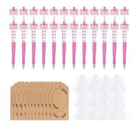 PANFHGFG 12Pcs Beaded Gel Pen Set with Drawstring Bag and Hanging Label for Kids Students Classroom Exchange Party Game Prize Motivational Quote Cards