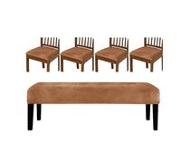 PANFHGFG 5Pieces Soft Benches Cover Set with Stool Cover Nonslip Designs Quick Setups Winter Warmth Home Decoration Benches Set