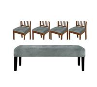 PANFHGFG 5Pieces Soft Benches Cover Set with Stool Cover Nonslip Designs Quick Setups Winter Warmth Home Decoration Benches Set