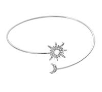 PANFHGFG Sparkling Arm Party Costume Accessories Open Bangle Day and Night Love Arm Cuff for Girlfriend Forever Love Bracelets for Women Upper