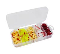 Panfish Jigs - 125 Pieces Maggot Fishing Lures, Artificial Freshwater Softbaits, Wax Made Fake Lures Bass and Panfish Baits, Crappie Crankbaits Fishing Lures for Trout and Ice Fishing in Lakes