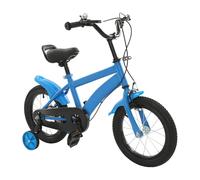 panfudongk Children Bicycle 14 Inch Wheels Kids Bike Balance Bike Training Wheels Adjustable Seat for Outdoor Riding Learning Recreation Stable Comfortable Design Safe Experience (Blue)