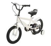 panfudongk Children Bicycle 14 Inch Wheels Kids Bike Balance Bike Training Wheels Adjustable Seat for Outdoor Riding Learning Recreation Stable Comfortable Design Safe Experience (White)