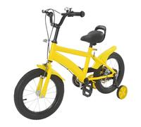 panfudongk Children Bicycle 14 Inch Wheels Kids Bike Balance Bike Training Wheels Adjustable Seat for Outdoor Riding Learning Recreation Stable Comfortable Design Safe Experience (Yellow)