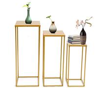 panfudongk Gold Square Metal Stand Wedding Decoration Rack Set of 3 | Detachable Plant Stand | Suitable for Wedding, Home, and Theme Deco