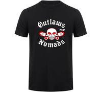 PANG GELIA MC Outlaws Nomads T Shirt Summer Outlaws Man Tops Tee Round Neck Unisex Tops Men's 100% Cotton Short-Sleeve T-Shirts XXL Black