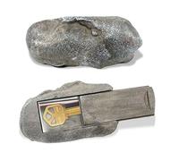 PANGAEA Key Hider Fake Rock, Weatherproof and Safe for Spare Keys, Real Look and Feel Stone, Garden, Outdoor, Geocaching (Type C Black, 1 pack)