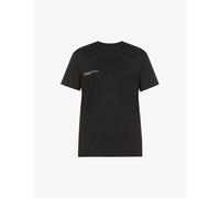 Pangaia Womens Black Text-print Organic-cotton-and Seaweed-blend T-shirt Xxs