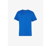 Pangaia Womens Cobalt Blue Text-print Organic-cotton-and Seaweed-blend T-shirt S