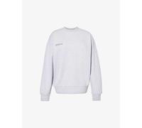Pangaia Womens Grey Marl Text-print Organic-cotton-and Seaweed-blend Sweatshirt M