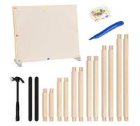 PANGBOER 12 Piece Wooden Embroidery Holder, 6 Size Frame Set with Fabric Needlepoint Frame Embroidery Holder Textile Art Hand Sewing Fabric Tension Tool Sampler Display Wooden Sewing Hobby Decor