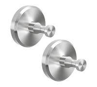PANGBOER 2 Pieces Sturdy Stainless Steel Suction Cup Hook Suitable for Hanging Loofahs Clothes and Bags Storage Solution Space Saving Hook