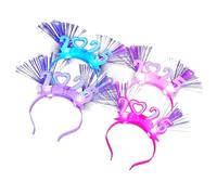 PANGBOER 2025 New Year's Glittered LED Hair Hoops Bright LED 2025 New Year Headbands 4pc Mix Color Hair Hoops for Evening Colorful Light Headbands