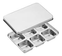 PANGBOER 304 Stainless Steels Tray with Lid For Cocktails Ice Molds Easy Releases Freezer Safe Dishwasher Friendly