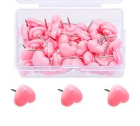 PANGBOER 50/100/150Pcs Heart Push Pins with Case Decorative Thumb Tacks Drawing Pins Map Pins Cork Notice Board Pin for Office