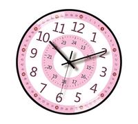 PANGBOER 8Inch Cartoon Wall Clock For Kids Early Education Telling Time Teaching Clock With Easy To Read Number Time Management