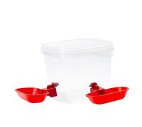 PANGBOER Automatic Pet Water Drinker with Double Bowls for Puss and DogsSafe PP Automatic Pet Waterer Organiser Box Water Feeder Box