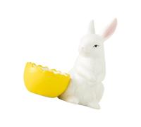 PANGBOER Fascinating Ceramic Easter Eggs Stand Feature Hand Painted Rabbits Spring Festival Table Decors for Festival Dining Easter Ceramic Eggs Tray