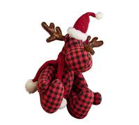 PANGBOER Fashion Checkered Cloth Deer Toy Comfortable Plush Soft Toy with Geometric Designs for Kids and Adults Alike Portable