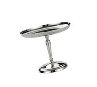 PANGBOER Footed Cake Tray Stainless Steel Round Dessert Plate Appetizer Platters for Displaying Fruits Cupcakes Wedding Decors Stainless Steel Footed Dessert Plate