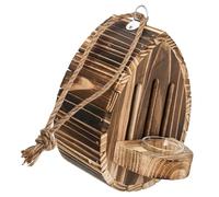 PANGBOER Garden Butterfly House with Rope, Wooden Habitat Decor for Balcony Hooks Patio Terrace Displays, Outdoor Viewing Home Accent, 1 Count Pollinator Corner Nature Watching Ornament Rest House