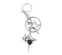 [PANGBOER] Guitar Pendant Keychain Bling Stone Metal Key Ring Sweet Cool Girls Chain Lightweight Fashion Rings for Jewelry Bag, フリーサイズ