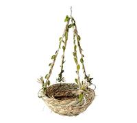 PANGBOER Handwoven Bird Basket Durability Rope Hangings Straw Weaving Bird Hammock Swing for Small Parrots Huts Hammock Swing Cage House