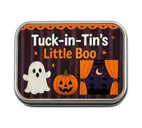PANGBOER Hinged Tin Treat Box for Halloween Presents, Character Decor Packaging Case, Holder Suited to Candy, Party Table Seasonal Character Candy Case Trick Treat Wrap Metal Memory Holder Fall Party