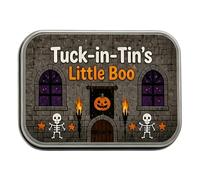 PANGBOER Hinged Tin Treat Box for Halloween Presents, Character Decor Packaging Case, Holder Suited to Candy, Party Table Seasonal Character Candy Case Trick Treat Wrap Metal Memory Holder Fall Party