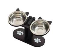 PANGBOER Home Feeding Station with Two Bowls, Wooden Frame Stand Brings Order to Everyday Meal Water Placement Indoors Through a Dedicated Setup Routine Refill Corner Dining Setup