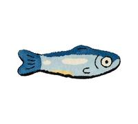 PANGBOER Kid Safe Slip Proof Flocking Carpet Elegant Fish Shape for Bedside Game Area Kids Room Rug