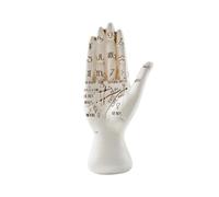 PANGBOER Palmistry Hand Resin Statue Telling Palms Reading, Ancient Mystical Hand with Lines and Symbols Sculpture for Palms Readers Divination Diagram
