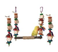 PANGBOER Parrots Cage Corncob Swing Set Wooden Standing Supplies Bridge Training Parrots Supplies Bird Chewing Toy Chewing Toy Hammock