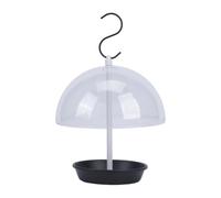 PANGBOER Patio Balcony Avian Feeding Tray Clear Rain Dome Outdoor Garden Placement Open Perimeter Access Adjustable Height Feed Shelter Design Platform Bird Feeder Tray Bird Feeder Ground
