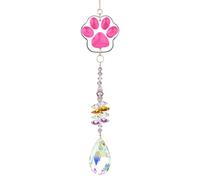 PANGBOER Pet Memorial Gifts Crystal Suncatchers Pet Bereavement Gifts Hanging Ornament for Home Garden Crystals Prisms Rainbow Maker Paw Suncatchers