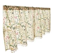 PANGBOER Portable Polyester Floral Curtain for Bedroom Living Room Provide Privacy and Styles Kitchen Coffeeshop Curtains