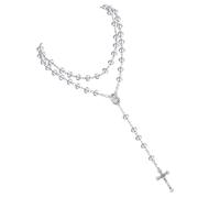 PANGBOER Rosary Beads Crosses Necklace Catholic Necklace with Crucifix Miracles Medals First Communion Gift Prayer
