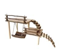 PANGBOER Spaciously Wood Hamster Swing Climbing Set for Ensuring Hours of Entertainment and Exercise for Curious Hamster